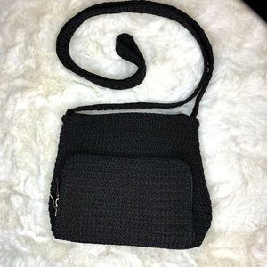 Cherokee black mini crochet crossbody bag